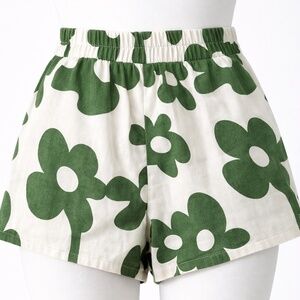 NWT Mod Flower Twill High Waist Shorts with Pockets SIZE S